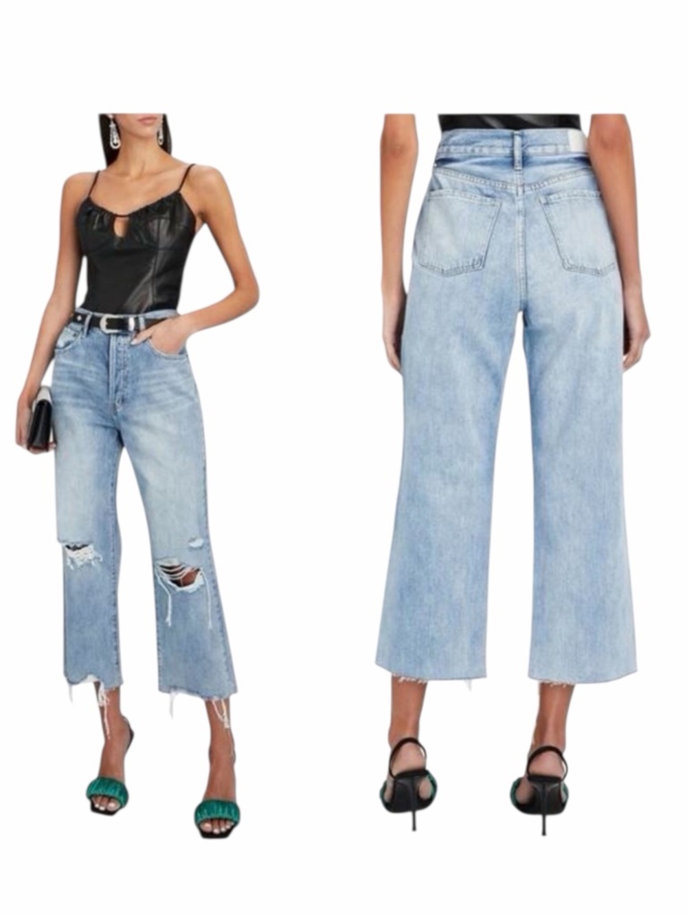 PISTOLA Jeans Cassie Distressed High-Rise Wide Leg 26